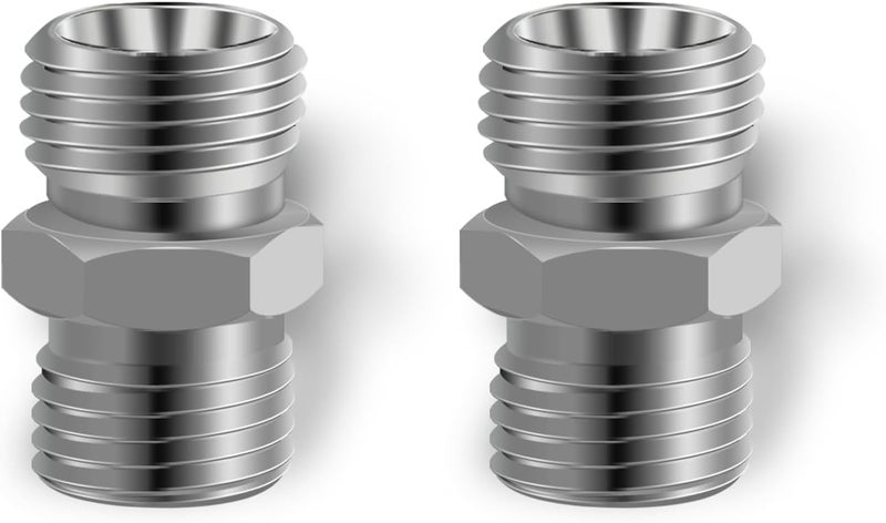 joytrace 2pcs M12 to M12 Carbon Stee Fittings Adapters for Mini Excavator Adapting, Reducing Or Enlarging Connect Such Air Pipe, Fuel Pipe, Water Pipe, Etc Full Port Straight Pipe Fitting Connector - Image 1